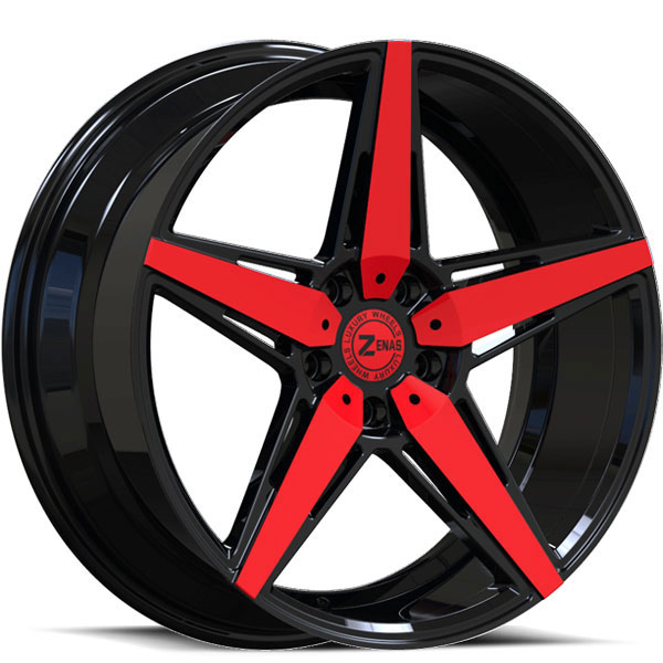 Zenas ZW05 Gloss Black with Red Face Center Cap