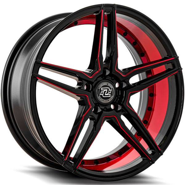 Drag Concepts R33 Gloss Black with Inner Red Milled Spokes