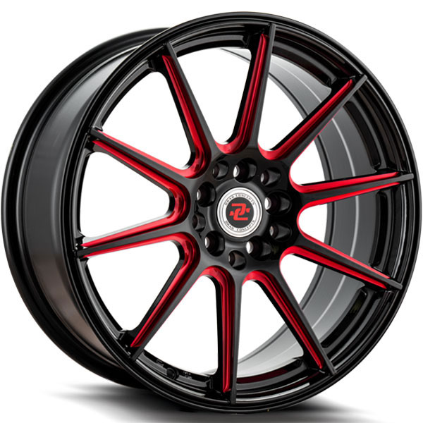 Drag Concepts R39 Gloss Black with Red Milled Spokes