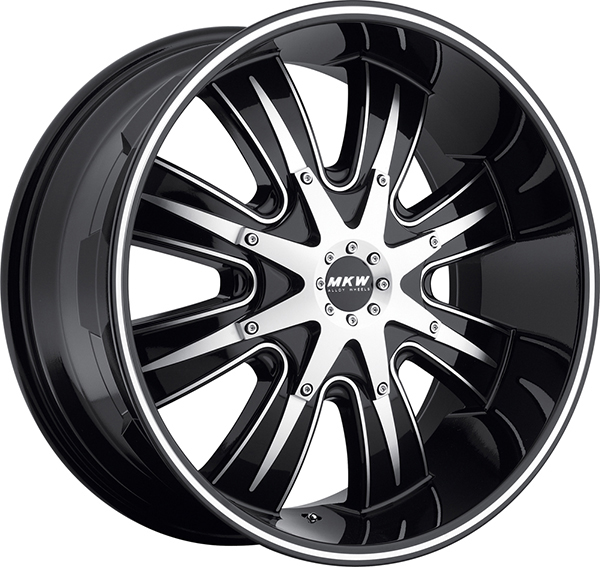 MKW M82 Gloss Black with Machined Face and Stripe 8 Lug